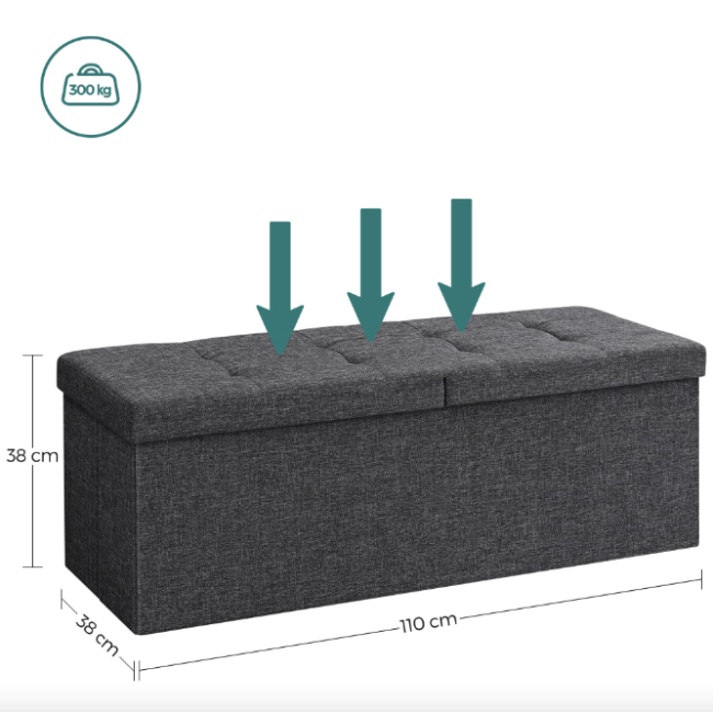 Банкетка-пуф Leobert Kors с местом хранения темно-серый