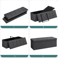 Банкетка-пуф Leobert Kors с местом хранения темно-серый