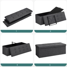 Банкетка-пуф Leobert Kors с местом хранения темно-серый