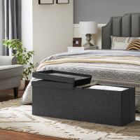 Банкетка-пуф Leobert Kors с местом хранения темно-серый