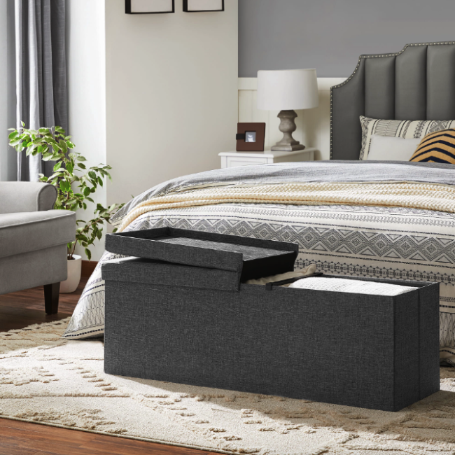 Банкетка-пуф Leobert Kors с местом хранения темно-серый