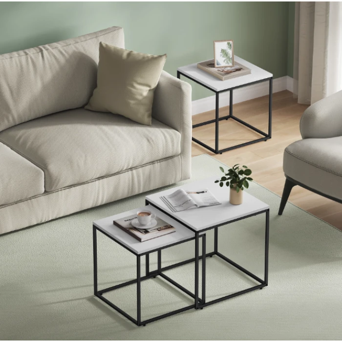 Комплект журнальних столиків Leobert Nika квадратні білий