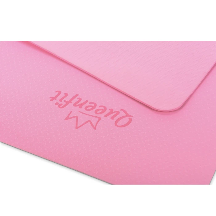 Коврик (мат) для фитнеса и йоги Queenfit Premium TPE 0,5см розовый