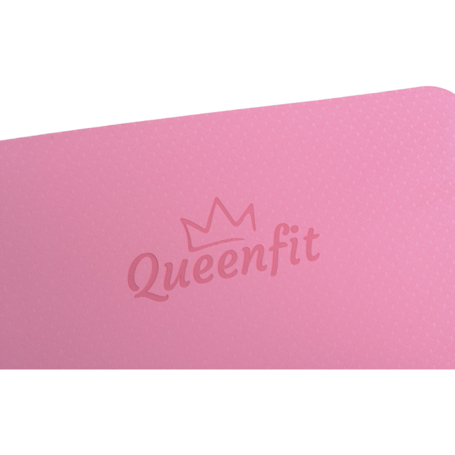 Коврик (мат) для фитнеса и йоги Queenfit Premium TPE 0,5см розовый