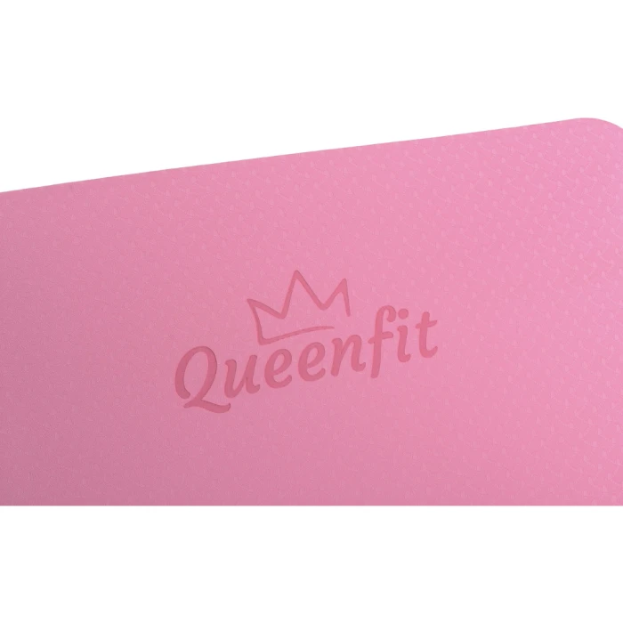 Коврик (мат) для фитнеса и йоги Queenfit Premium TPE 0,5см розовый