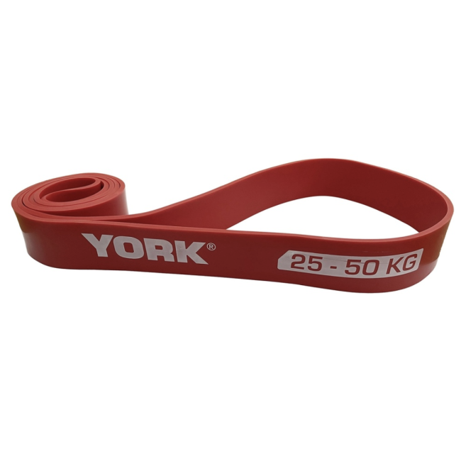 Резинка для фитнеса York 25-50кг – 2080x45x4,5 мм, красный