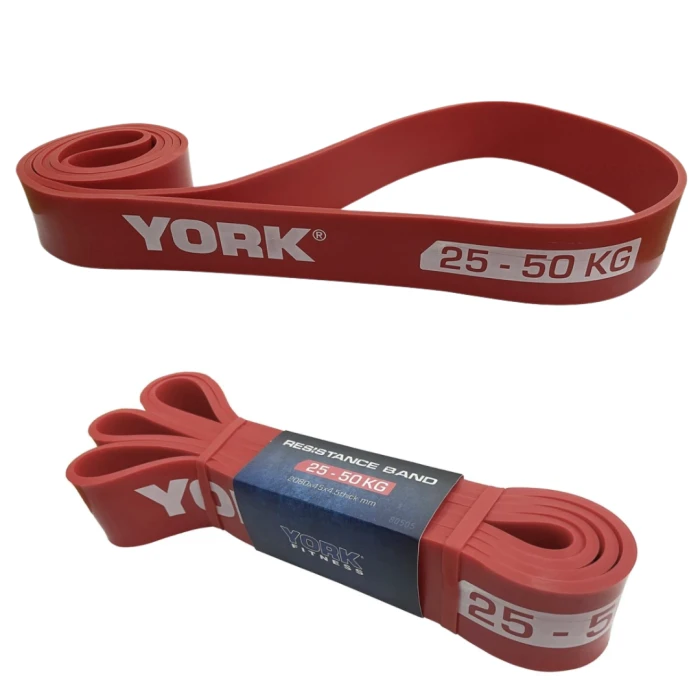 Резинка для фітнесу York 25-50кг - 2080x45x4,5 мм, червоний