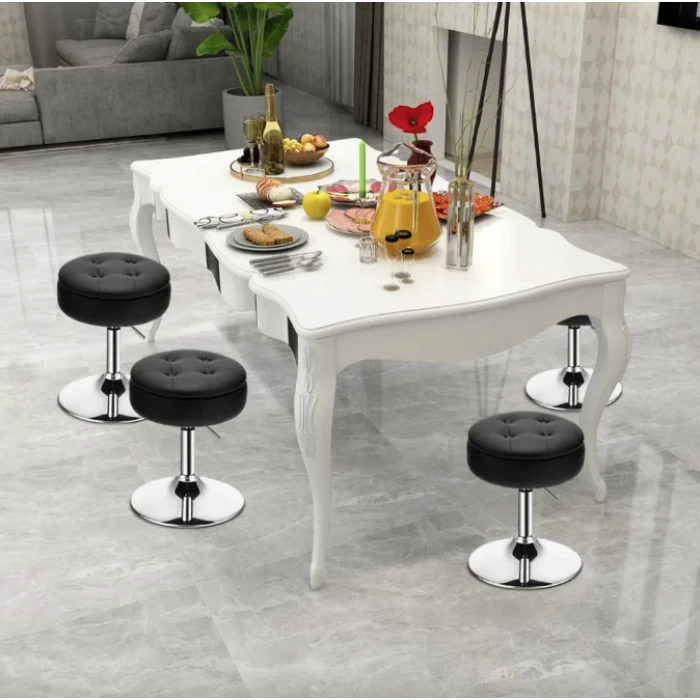 Крісло табурет обертове Costway Meri з місцем для зберігання чорний