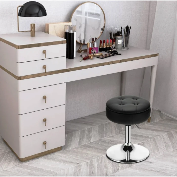 Крісло табурет обертове Costway Meri з місцем для зберігання чорний