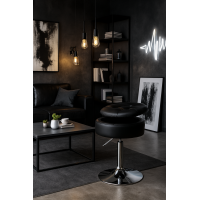 Кресло табурет вращающееся Costway Meri с местом для хранения черный