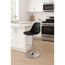 Барний стілець Leobert Hoga з спинкою чорний