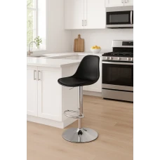 Барный стул Leobert Hoga со спинкой черный