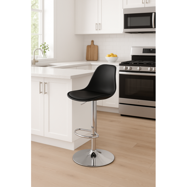 Барний стілець Leobert Hoga з спинкою чорний