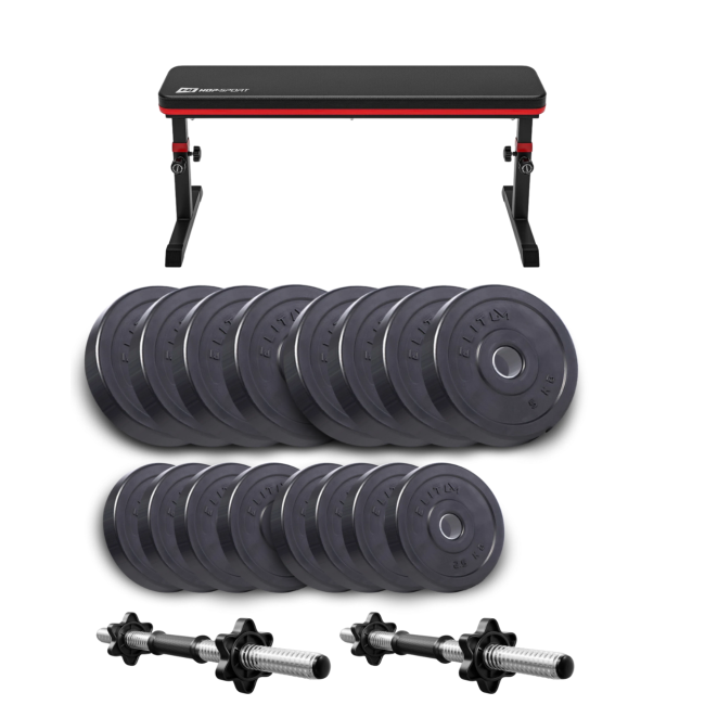 Набір Elitum Titan гантелі 2х31кг з лавою HS-1025 Pro