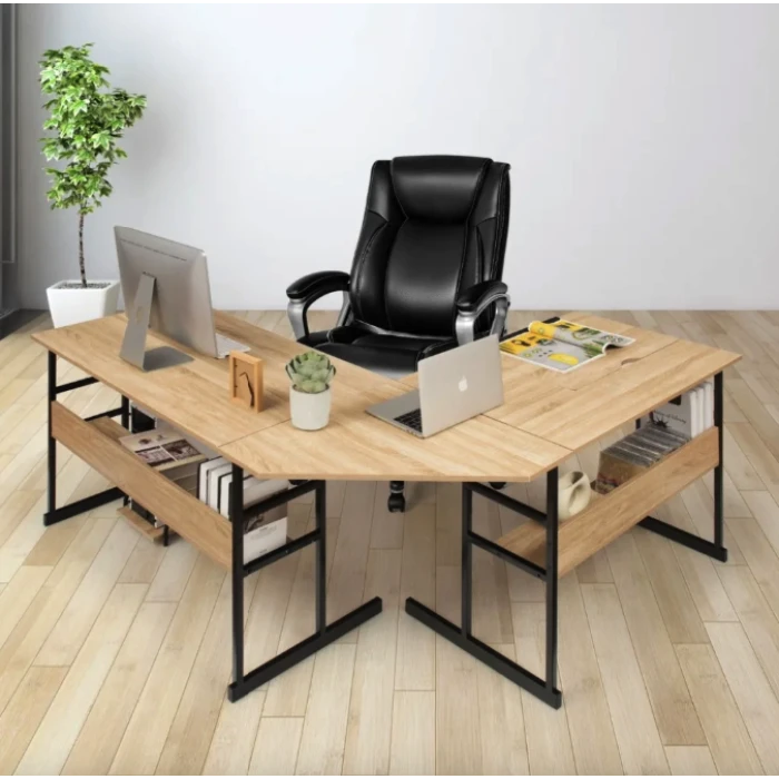 Компьютерный стол Costway Fulton с регулируемой панелью в стиле Loft