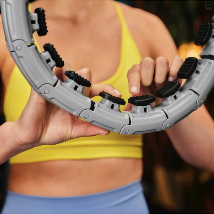 Хулахуп Trex Sport TX-010CHH массажный с утяжелителем серый