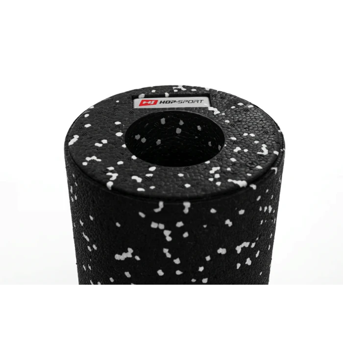 Роллер масажер (валик, ролик) гладкий Hop-Sport EPP 33см HS-P033YG чорно-білий