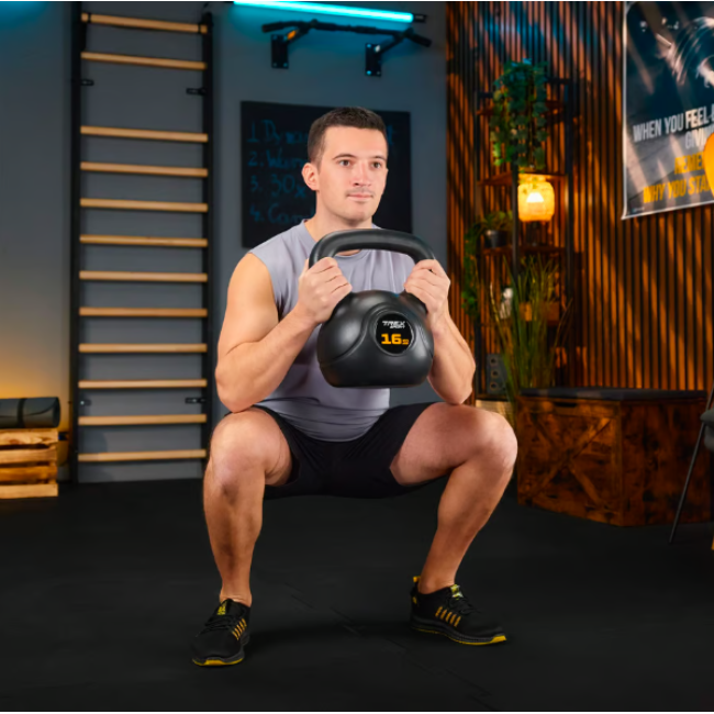 Гиря виниловая 16кг Trex Sport TX-016CKB черный