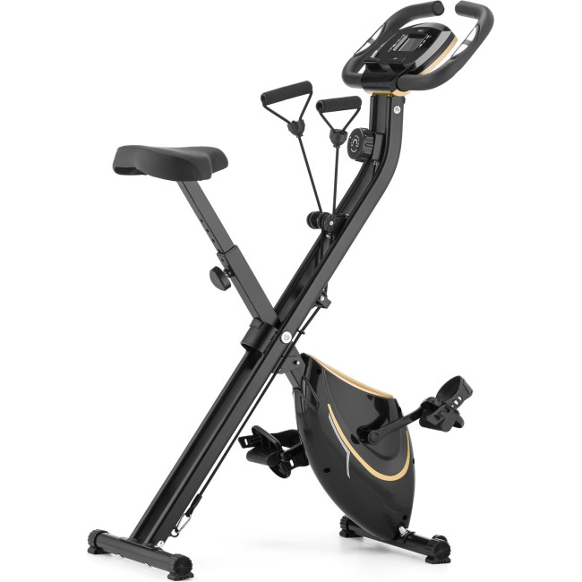 Велотренажер Gymtek FX600 магнитный складной с эспандерами золотой