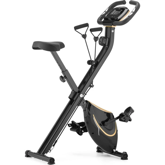 Велотренажер Gymtek FX600 магнитный складной с эспандерами золотой