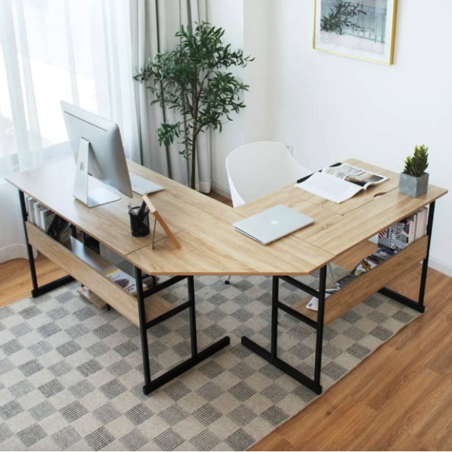 Компьютерный стол Costway Fulton с регулируемой панелью в стиле Loft