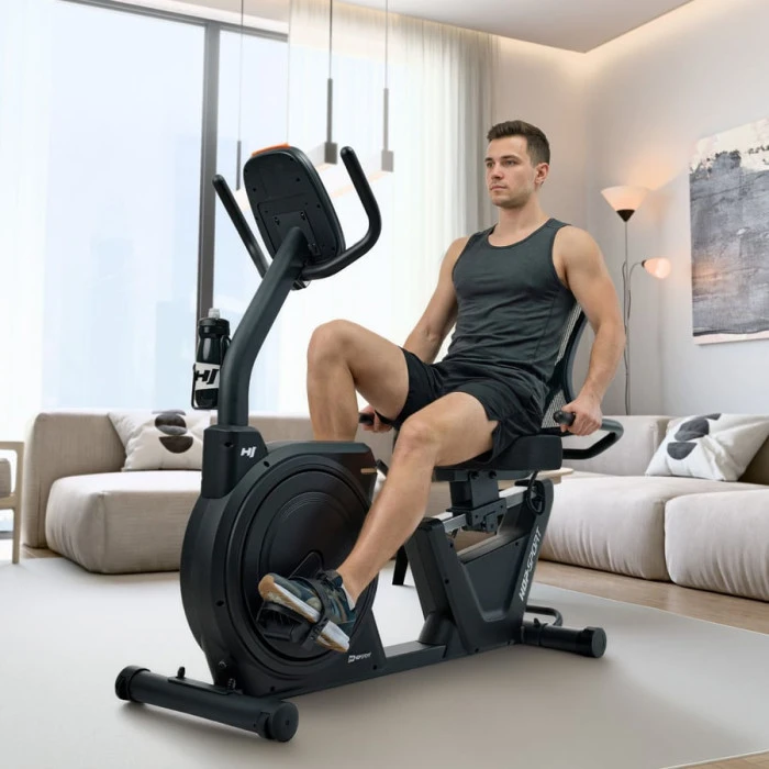 Горизонтальний велотренажер Hop-Sport HS-5000L Ranker чорно-золотистий