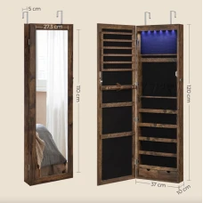 Зеркало-шкаф Leobert Kors с подсветкой в стиле Loft коричневый