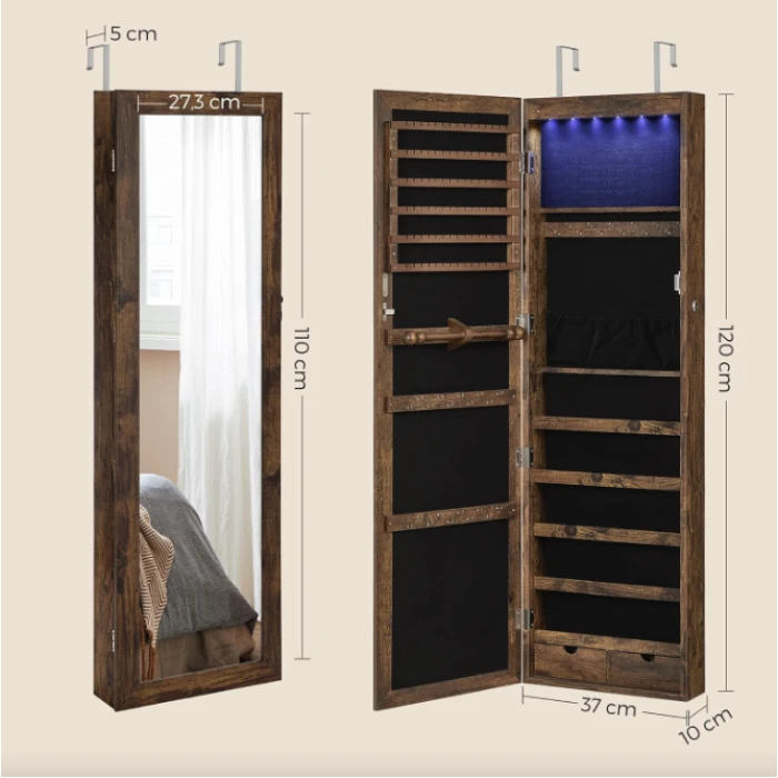 Дзеркало-шафа Leobert Kors з підсвіткою в стилі Loft коричневий