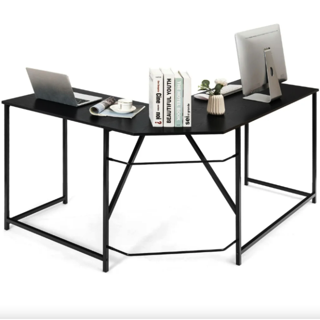 Компьютерный стол Costway Rubin L-образный в стиле Loft черный