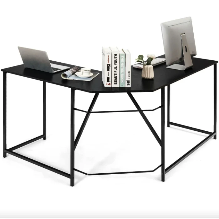 Компьютерный стол Costway Rubin L-образный в стиле Loft черный