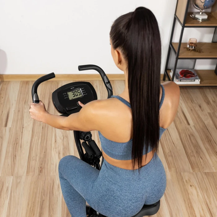 Велотренажер Gymtek FX600 магнитный складной с эспандерами золотой