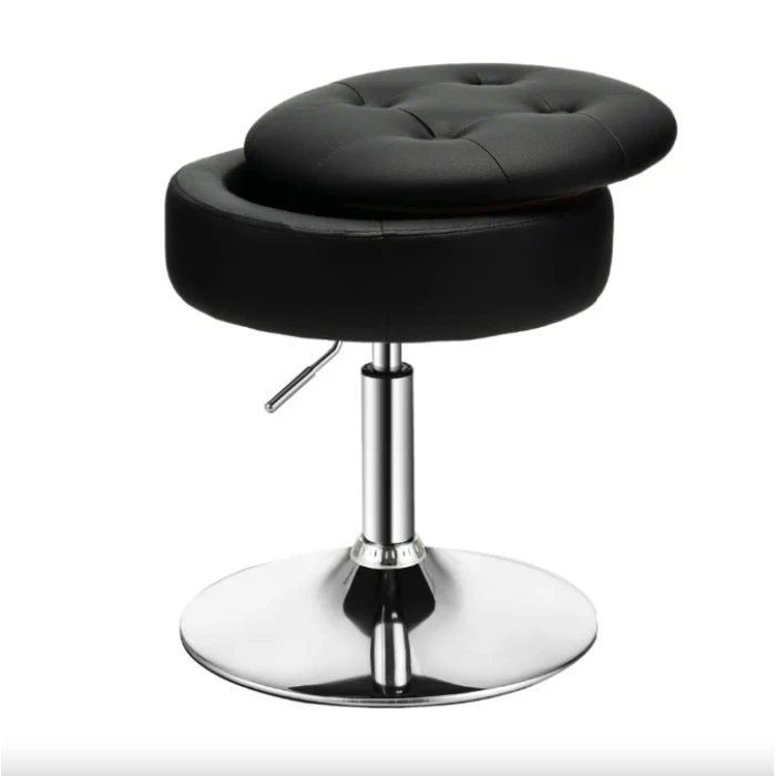 Крісло табурет обертове Costway Meri з місцем для зберігання чорний