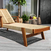 Садовий шезлонг Di Volio Alege з дерева бежевий