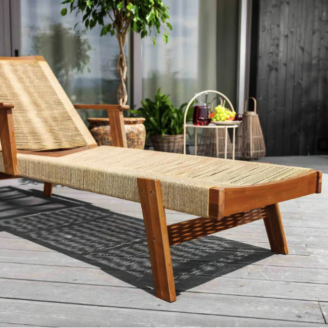 Садовый шезлонг Di Volio Alege из дерева бежевый.