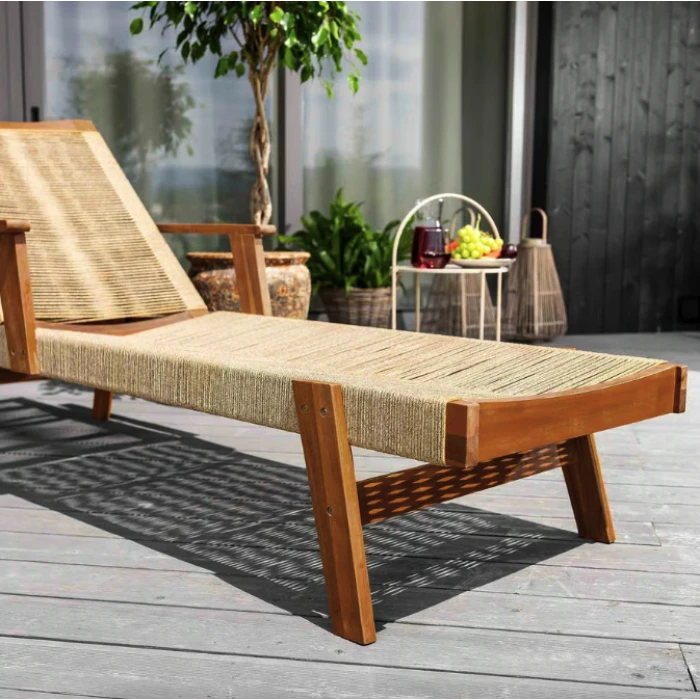 Садовый шезлонг Di Volio Alege из дерева бежевый.