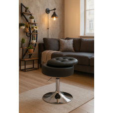 Кресло табурет вращающееся Costway Meri с местом для хранения черный