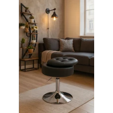 Крісло табурет обертове Costway Meri з місцем для зберігання чорний