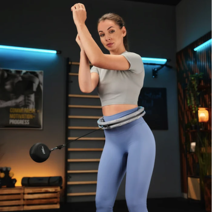 Хулахуп Trex Sport TX-010CHH массажный с утяжелителем серый