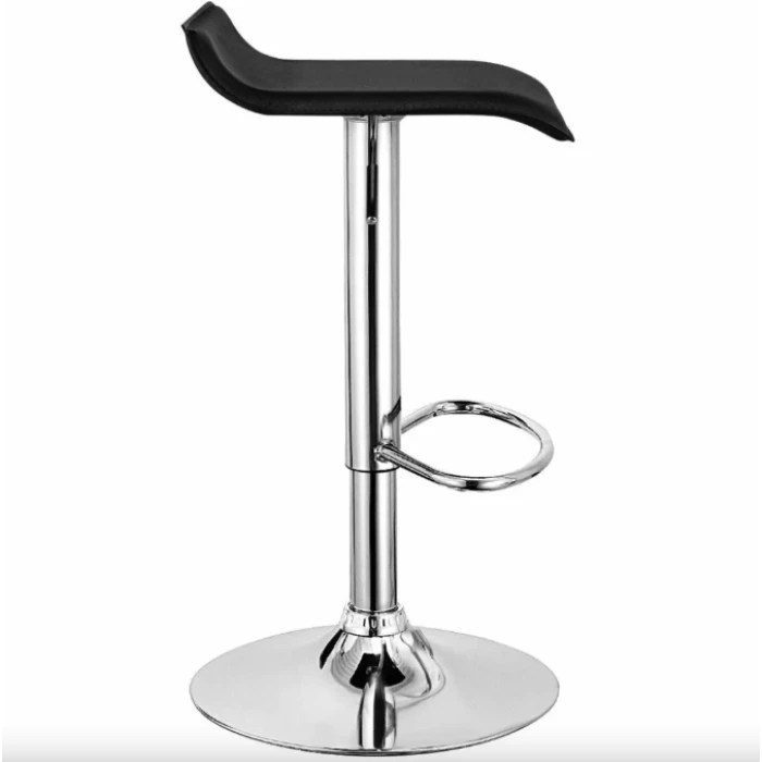 Комплект барних стільців Costway Forse екошкіра з підставкою для ніг чорний