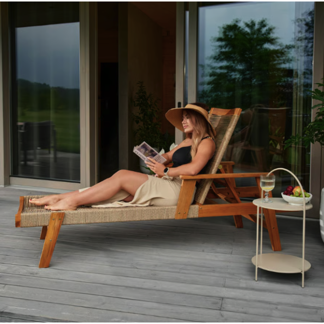 Садовый шезлонг Di Volio Alege из дерева бежевый.