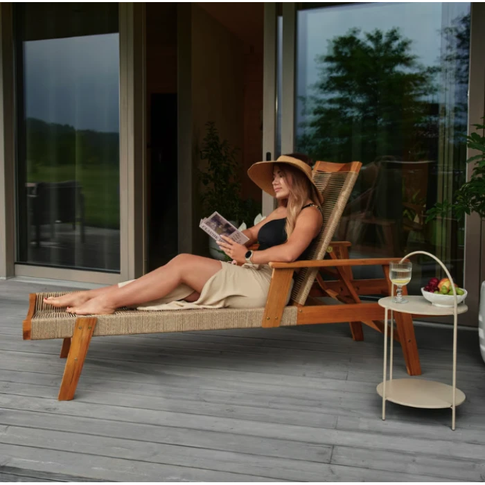 Садовый шезлонг Di Volio Alege из дерева бежевый.