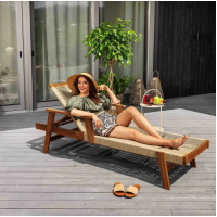 Садовий шезлонг Di Volio Alege з дерева бежевий