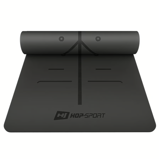 Йога-мат Hop-Sport PU 0,5см 183 x 68см HS-P005GM черный