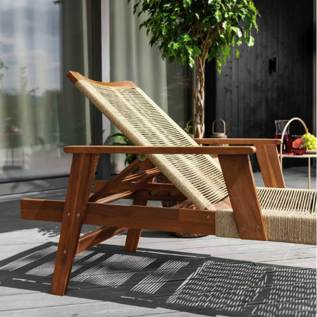 Садовый шезлонг Di Volio Alege из дерева бежевый.