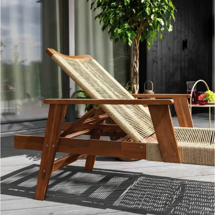 Садовый шезлонг Di Volio Alege из дерева бежевый.