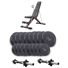 Набір Elitum Titan гантелі 2х31кг з лавою Hop-Sport HS-2080 HB