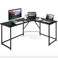 Комп'ютерний стіл Costway Rubin L-подібний в стилі Loft чорний