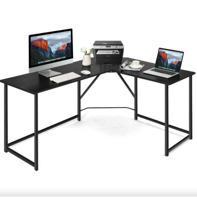 Компьютерный стол Costway Rubin L-образный в стиле Loft черный