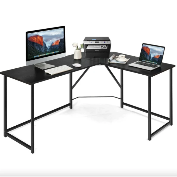 Компьютерный стол Costway Rubin L-образный в стиле Loft черный