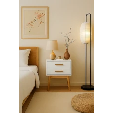 Тумба приліжкова Chomik AVESTA на два ящики у скандинавському стилі